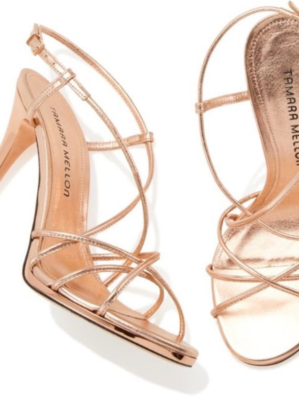 Tamara Mellon Metallic Strappy Sandals
